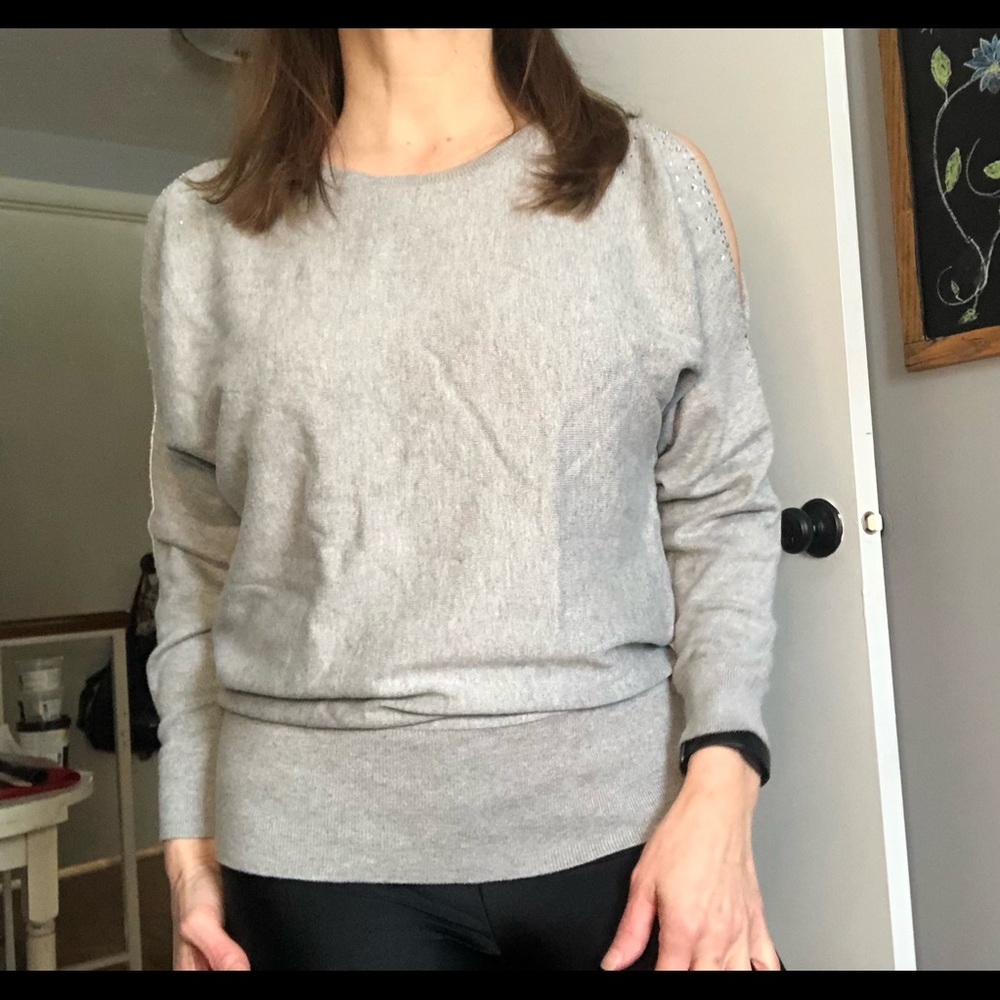 Cold shoulder sweater